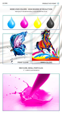 Farby UV CMYK+V do głowicy drukarki Epson dx7/dx5/dx4 1L do skóry obudowy telefonu