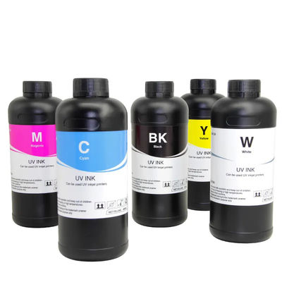 UV Twarde, miękkie atramenty CMYKW Kolor dla XP600 TX800 Dx5 Dx7 Głowa drukarka 500ML
